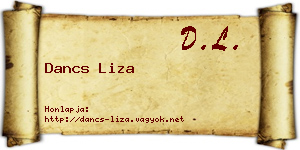 Dancs Liza névjegykártya